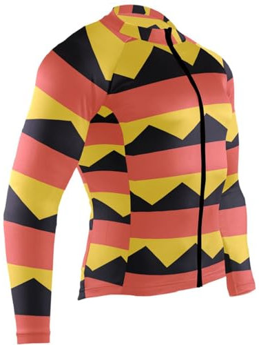 IFCXA Deutschland-Flagge Herren Radtrikot Langarm Fahrradjacke Biking Fahrrad Trikot Shirt, mehrfarbig, 3XL