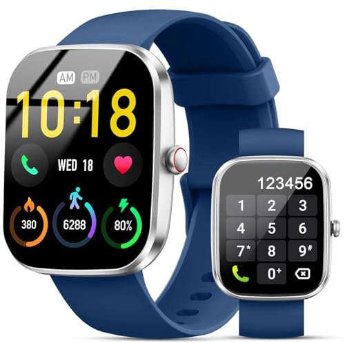 Reloj Inteligente Hombre Mujer, 1.91 Smartwatch con Llamadas Bluetooth y Whatsapp Notificación, IP68 Pulsera Actividad con 100+ Modos Deportivos, Pulsómetro, SpO2, Monitor de Sueño para Android iOS