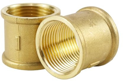WPPQWP 2 manguitos de latón de 1 pulgada (30,5 mm), doble rosca interior de 1 pulgada, conector hembra de 1 pulgada, rosca interior de 1 pulgada, IG/IG, para conexiones de tuberías