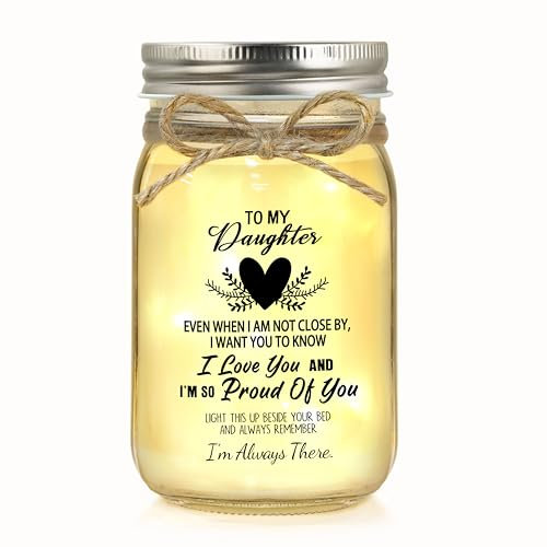 Gift for Daughter, Daughter Gifts from Mom, Daughter Birthday Gifts from Mom Dad, Mother Daughter Gift, Christmas Daughter Gift Mother's Day Daughter Gift Graduation Decorative Jar Light Night
