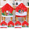 Qintora 4er Set Stuhlhussen Weihnachten, Weihnachten Dekoration, Nikolausmütze Stuhlabdeckung, Weihnachtsdeko Set, Esszimmerstuhl, Weihnachtsstuhlhussen für weihnachtliche Tischdekoration
