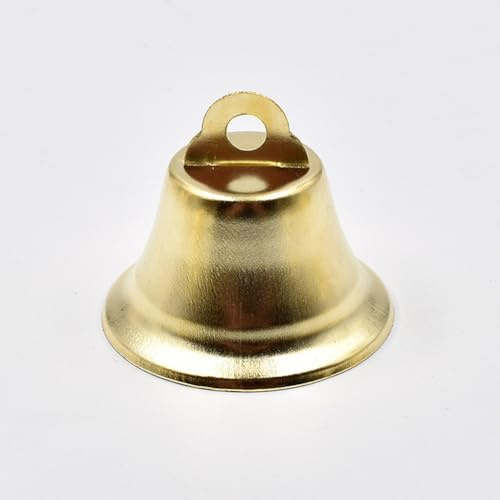 Rockreyoa 50 Stück Weihnachts Kleine Glöckchen Glocke zum Basteln Vintage Glocke für DIY-Dekorationen, Christbaumschmuck, Windspiele, Nähen, Einbruch, Hundetöpfchentraining Gold 30mm