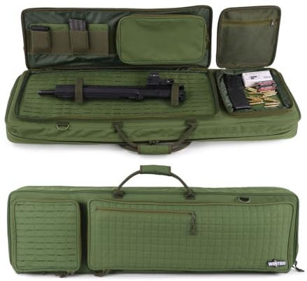 Winter Guncases 1982 Waffentasche Pro 110 cm - gepolsterte Gewehrtasche mit Lasercut Molle und vielen Zubehörfächern, abschließbare Langwaffentasche mit Rucksacktragesystem