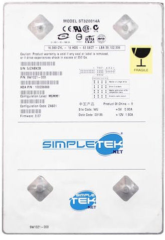 SIMPLETEK - Hard Disk HDD 20GB IDE PATA EIDE 3,5 compatibile con Windows 95 98 2000 XP (Ricondizionato)