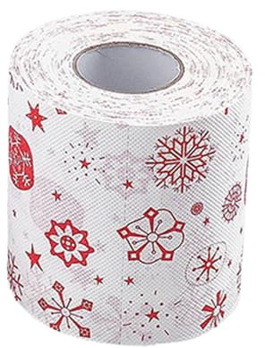 Rouleau de papier toilette de Noël – Papier toilette fantaisie de Noël | Rouleaux de papier toilette sur le thème de Noël pour restaurant, table à manger, maison, toilettes, salle de bain, cuisine