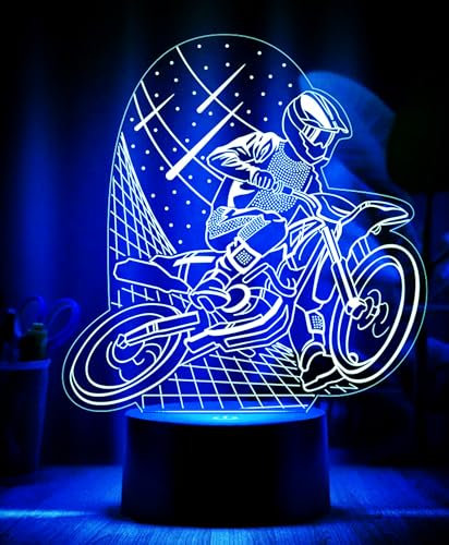 Jinson well 3D Motorrad auto Lampe licht led optische Illusion Nachtlicht 7 Farbwechsel Touch Switch Tisch Schreibtisch Dekoration Lampen mit Acryl Base USB Spielzeug geschenk