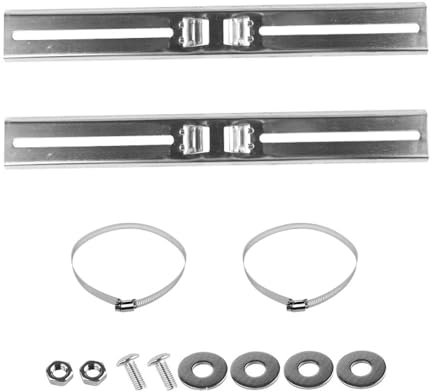 Mast-Montagesets, 50 cm, Edelstahl-Klammern mit verstellbarer 200 mm Klemme für den Außenbereich, wasserdichte Anschlussdose, Elektrogehäuse (2 Stück)