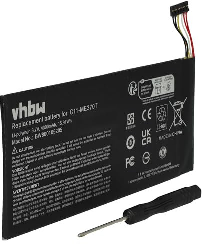 vhbw Akku kompatibel mit Google Nexus 7 32GB (2012), 7 16GB (2012), 7 8GB (2012) Tablet Pad (4300 mAh, 3,7 V, Li-Polymer)