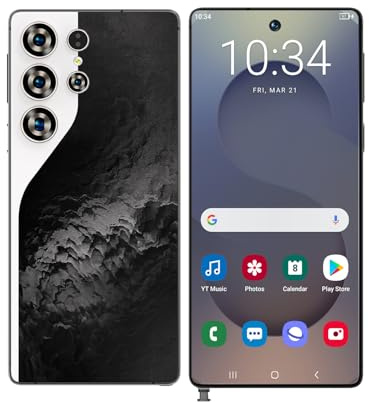 COTSRGT S26 Ultra Unlocked 5G Smartphone, 7.3 HD Display, 16GB RAM 1TB ROM, Dual SIM, 72MP 108MP Camera, Android 14 OS, Support WIFI/Bluetooth/GPS/Face ID Cheap Mobile Phone,Black-7.3 Inch