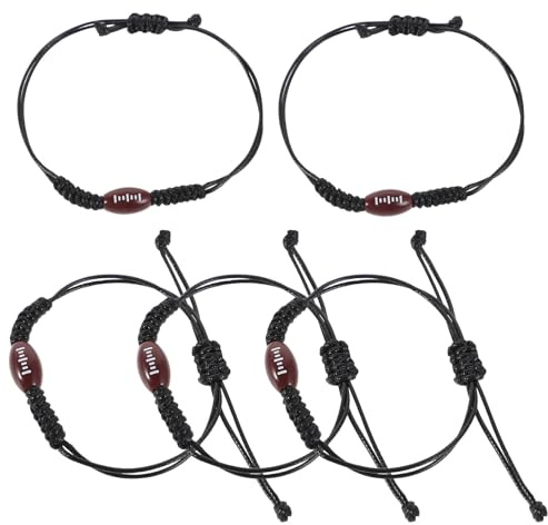 GRIRIW 5 Stück Verstellbare Fussball Party Deko Armbänder aus Polyester Multifunktional für Sportbegeisterte Frauen bei Täglichen Anlässen und Besonderen Gelegenheiten