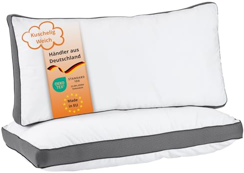 sleepling 2er Set Lyocell Kopfkissen 40x80 cm, Kissen Ultra weich & Soft | Allergiker Schlafkissen 40 x 80 cm, Bettkissen, Pillow, atmungsaktiv, OEKO-TEX, Made in EU, Waschbar bis 60 Grad, 2 Stück