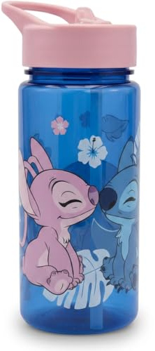 Disney Lilo & Stitch AERO Drinking Bottle – 500ml Leakproof Water Bottle with Flip-Flop Lid | BPA-Free, Lightweight, Durable Hydration Bottle for Schools, Sports & activity, Blue