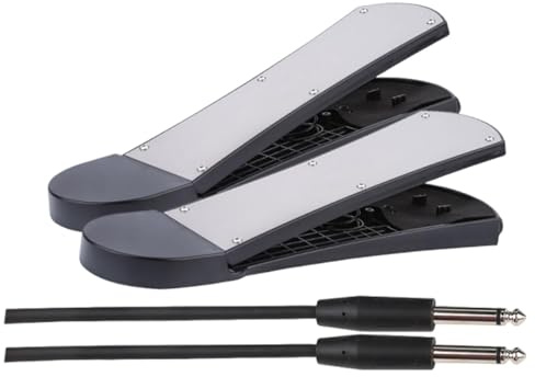 AWHAO Schwarzes Drum Pedal mit Trainingspad, Und Komfortpedalen für Bassdrum, 2 Stück