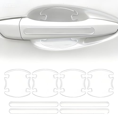 DTZHANGZE 8 Stück Türgriffmulden Schutzfolie für VW Caddy Maxi 2004-2025, Carbon Faser Aufkleber Kratzschutz Griffmulde Lackschutzfolie Auto Zubehör,White