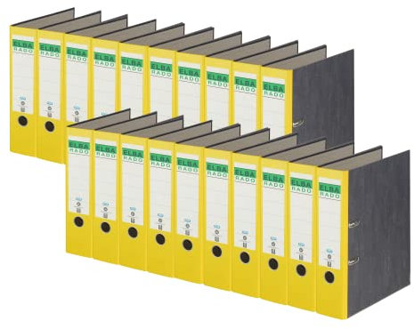 Elba Recycling-Ordner A4, Rado Wolkenmarmor, 8 cm breit, gelb, 20 Stück