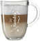 polar-effekt Leonardo Kaffeebecher mit Gravur Teeglas mit Henkel Geburtstagsgeschenk - Latte-Macchiato Glas 380 ml - Kaffee-Glas Geschenkidee zum Muttertag für Mama - Motiv Kaffeespezialitäten
