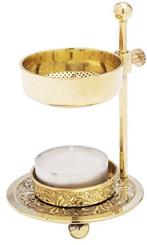 NKlaus bruciatore d'incenso economico supporto per incenso in ottone fatto a mano oro 1598