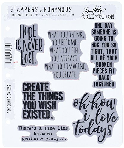 Stampers Anonymous CMS252 Ponderings Tim Holtz Haftstempel, 17,8 x 21,6 cm, transparent