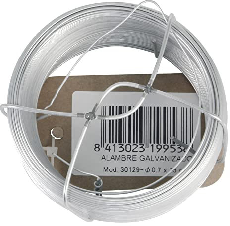 Amig - Rollo de Alambre de Acero Galvanizado Mod.30129 Multiusos Ideal para la Construcción de Vallas y Cercas, o Corrales para Animales - Medidas: Ø 0,7 mm x 75 m