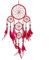 Pink Pineapple Dreamcatcher mit Federn und Silber Perlen: Handgemachter Traumfänger Vielen Farben Erhältlich - Kleine Traumfanger Mit 12 cm Durchmesser und 35 cm Lang (Rot)