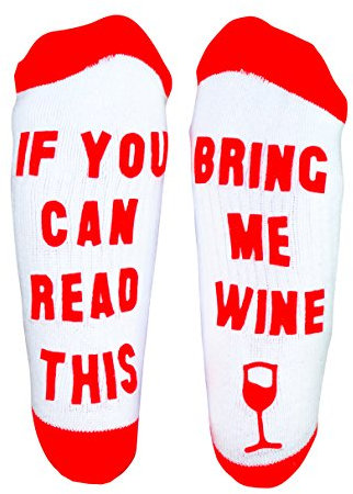 AddCore Bring Me Wine Socks Fashion Socks for Women or Men, Funny Casual Sports Ankle Socks.
