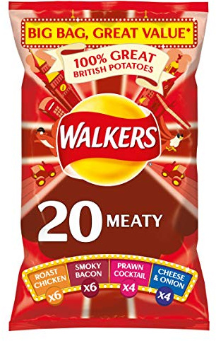 Walkers Meaty Multipack Crisps, 20 x 25 g