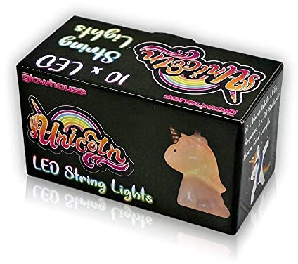 Wunderschöne Lichterkette mit Einhörnern - 10 LED-Lichter mit warmem Licht