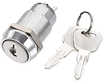 sourcing map 1 Stück Schlüsselschalter mit 2 Tasten 19mm 2 Positionen Schlüsselverriegelung NO NC S1906