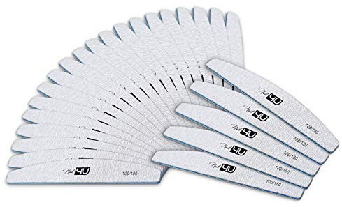 Lima per unghie a mezza luna, grana 100/180, lima per unghie, zebra, smerigliatura per manicure