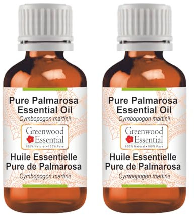 Greenwood Essential Naturreine Ätherisches Palmarosa-Öl (Cymbopogon martinii) Dampfdestilliert 100ml X 2 (6.76 oz)