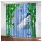 Bishilin Gardinen Vorhänge Polyester mit Muster Wohnzimmer 214x274CM, Wasserfall Bambus Vorhänge Lang Ösen Blickdicht
