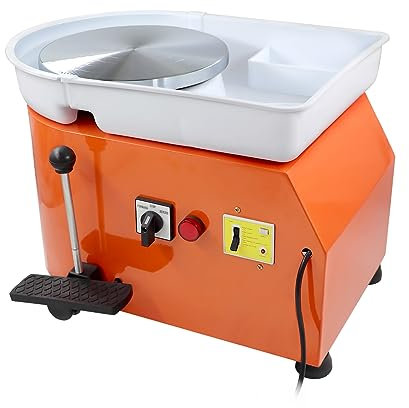 350W Electric Pottery Wheel-25cm Turntable Potters Wheel for Adults Ceramic Forming Machine with Adjustable Speed Pedal and Handle for Children Beginners DIY Clay Art
