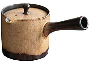 Teiera tradizionale in ceramica fatta a mano in stile giapponese, teiera in porcellana con manico lungo -A24