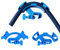 ANCLLO 5pcs Aquarium One Way Non-return Check Valve and Hose Holder Pipe Clamp Adjustable, for Fish Tank Air Line Tube Tubing Hose (Blue)