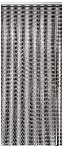 Trintion Aluminium Chain Curtain 90x214.5cm Insect Pest Control Door Screen Curtains Home Door Fly Screen Insect Bug Screen Strip Blinds String Doorways Divider Door Chain Curtain Black