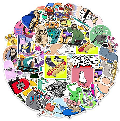 Various Skateboard Waterproof Stickers for Boys Girls Teens Adults, Popular Vinyl Stickers for Laptop Flasks Luggage Water Bottle Phone Tablet Notebook, Trendy Sports Decals Pack[Skateboard-100Pcs]