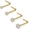 PunkTracker 20G 1.5mm 2mm 2.5mm 3mm 3.5mm 4mm Nose Rings, 4-12Pcs Clear Diamond CZ Nose Studs Nose Piercings Jewellery