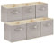 Lifewit 6 Stück 18L Faltbare Aufbewahrungswürfel, Mittel dekorative Aufbewahrungsboxen aus Stoff mit Griffen zur Organisation von Regalen Schränken, 26,5 x 26,5 x 28 cm, Hellgrau