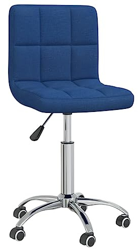 vidaXL Bürostuhl mit Rollen Drehbar Höhenverstellbar Drehstuhl Schreibtischstuhl Computerstuhl Stuhl Rollhocker Büromöbel Blau Stoff