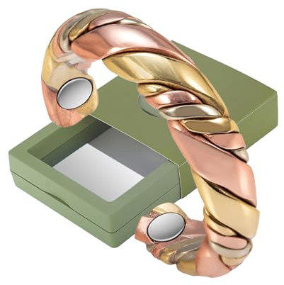 YINOX Reine Kupfer-Magnetringe für Männer und Frauen, zwei Magnete, verstellbare Größe, modisches Armband, magnetisches Geschenk, Schmuck zum Tragen aus Kupfer