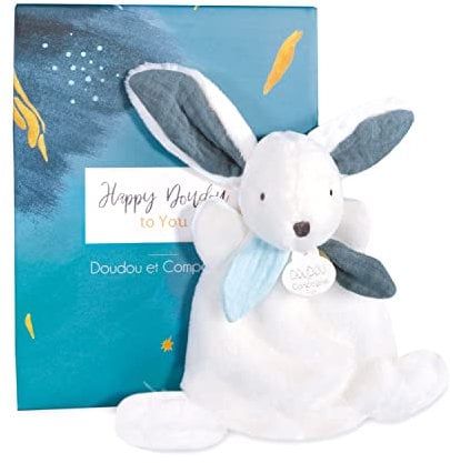 Doudou et Compagnie - Mini Doudou Lapin - Happy Pop - Bleu - 17 cm - HAPPY DOUDOU - DC3883