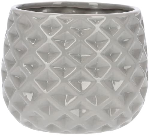 KOTARBAU® Vaso da fiori in ceramica, diametro 13 cm, per piante, colore grigio