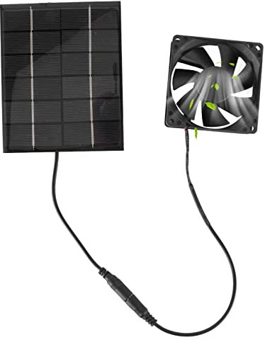 Natudeco 6V2W Solar Panel Fan Kit Exhaust Air Ventilation Heat Dissipation Tool for Chicken Coops Sheds Pet Houses