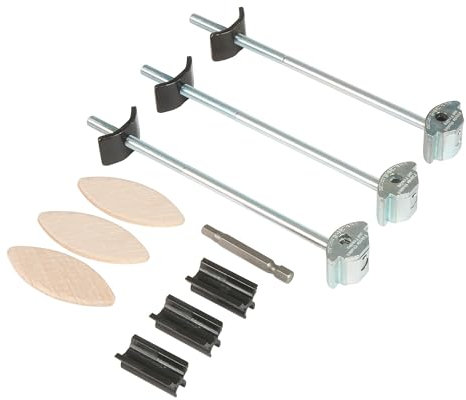 Trend ZIPBOLT Standard Arbeitsplatten-Verbindungssatz, Zinkbeschichteter Stahl, 26-40mm, Inkl. Hex Bit & Biskuits, ZIP/35/164/3