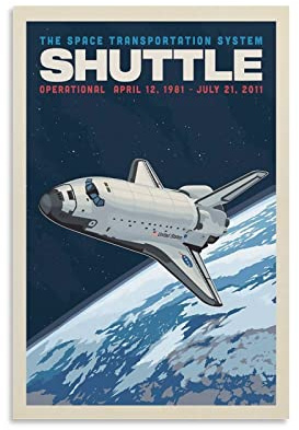 KWID Vintage-Poster NASA 1981 Space Shuttle Poster Dekorative Malerei Leinwand Wandposter und Kunstbild Druck Moderne Familie Schlafzimmer Dekor Poster 30 x 45 cm