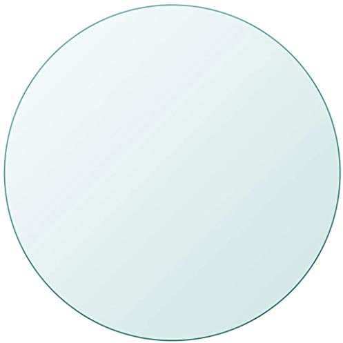 INLIFE Tablero de cristal templado redondo 700 mm, transparente, 8,3 kg