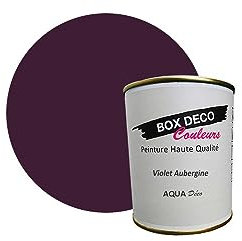 BOX DECO COULEURS Peinture murale acrylique aspect velours Aqua Déco - 750ml, Violet Aubergine