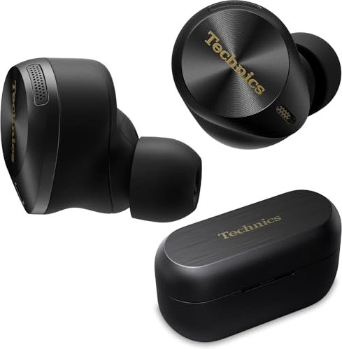 Technics Auriculares Bluetooth inalámbricos de alta fidelidad con cancelación de ruido avanzada, conectividad multipunto de 3 dispositivos, carga inalámbrica, audio de alta resolución + llamadas