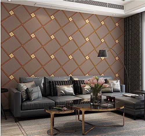 Dunkel Curry Vliestapete 9,5 m x 0,53 m Diamant Wandtapete Beflockung Tapete Poster Wanddekoration für Wohnzimmer Küche Schlafzimmer Büro Hotel