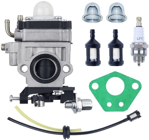Carburatore per 43cc 49cc 52cc Decespugliatore e Tagliaerba, ADEFOL Kit Carbu con Carburatore, Guarnizione, Candela, Filtro Benzina Parti di Ricambio Accessorio 52 cc Motore